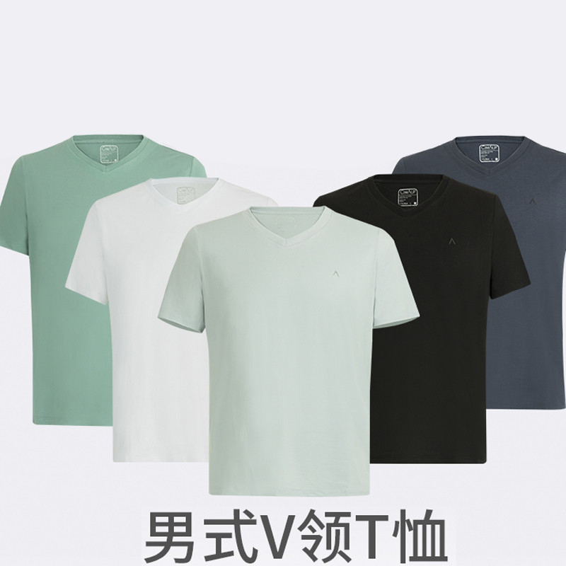 喜玛尔图男式V领T恤AMSMTX173